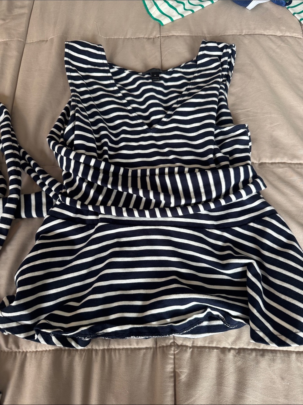 J. Crew Navy and White Striped Top